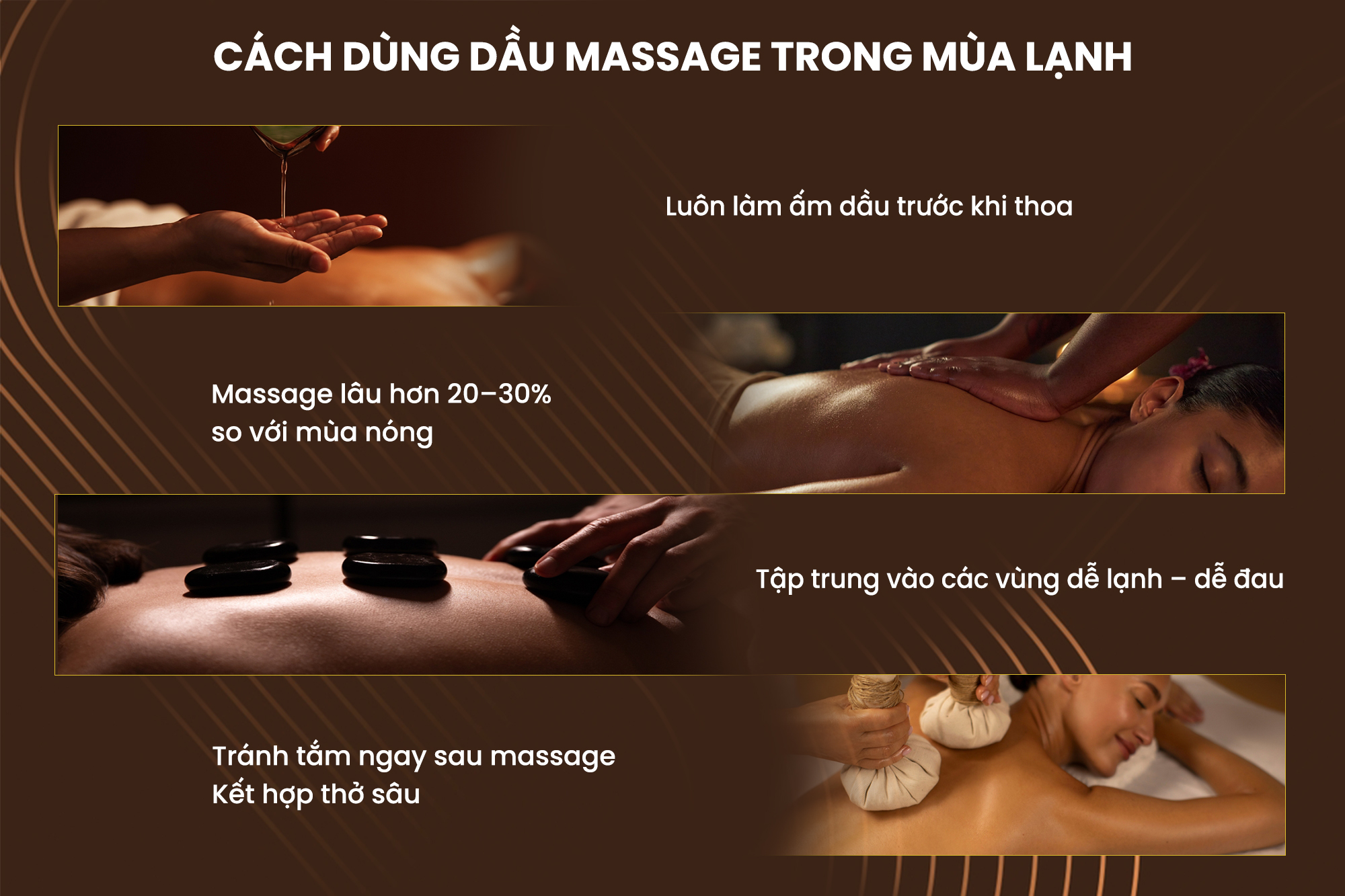 Cách dùng dầu massage trong mùa lạnh (đúng – đủ – hiệu quả)