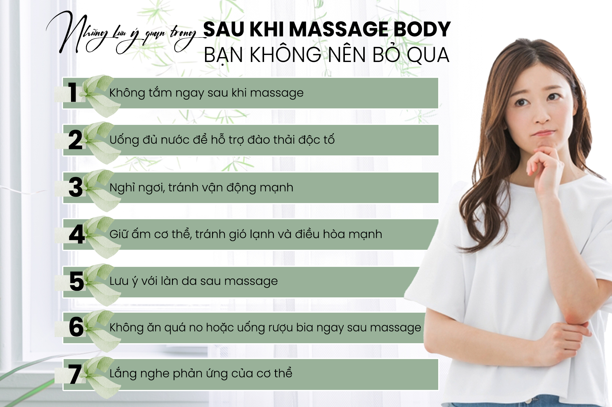 Lưu ý sau khi massage