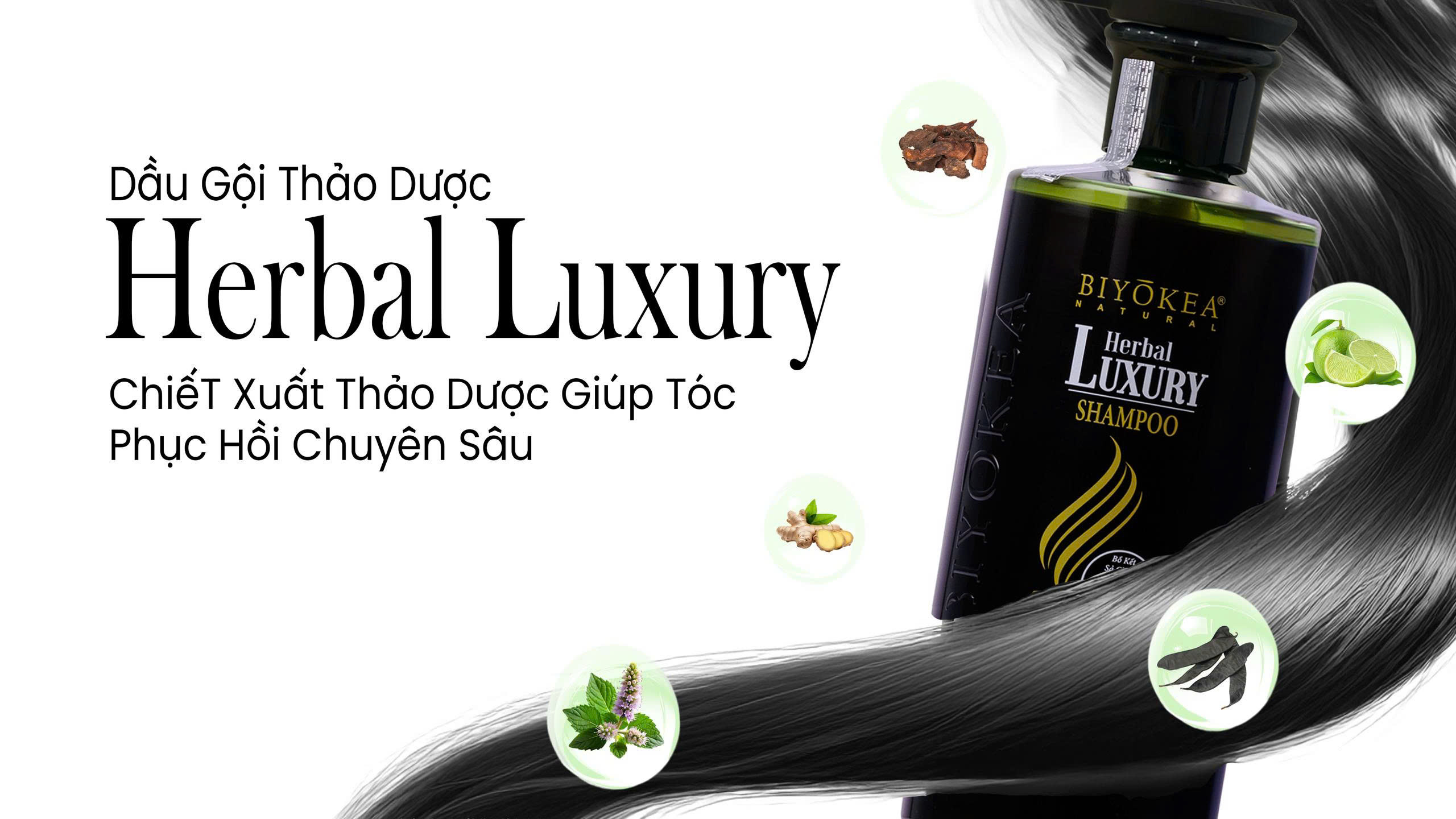 Dầu gội thảo dược Herbal Luxury giúp phục hồi tóc chuyên sâu