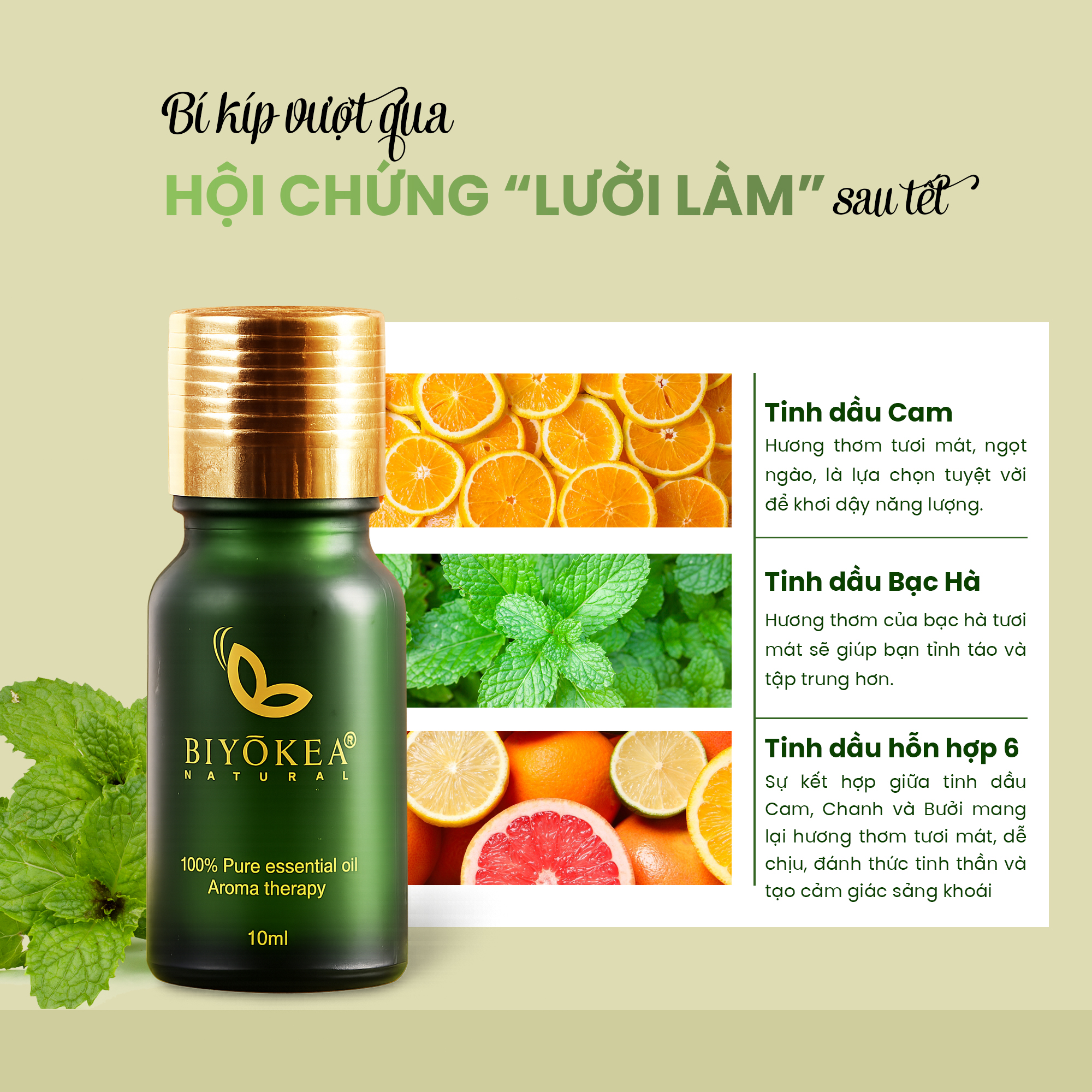 Bí quyết vượt qua hội chứng lười làm với tinh dầu thiên nhiên