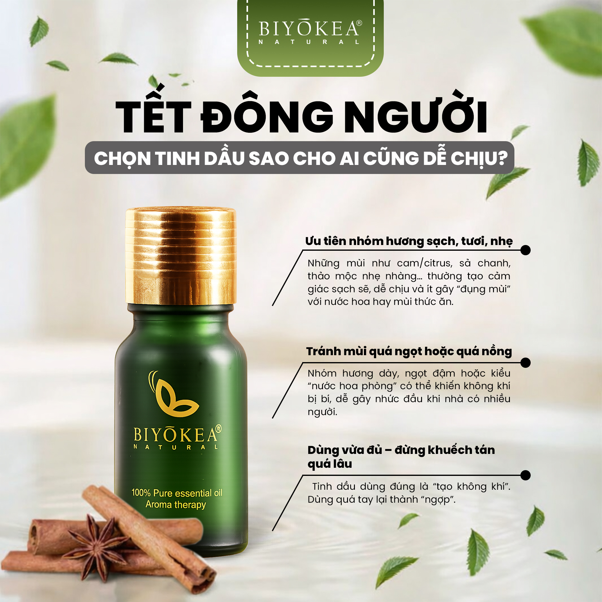 Tinh dầu cho ngày tết đông người