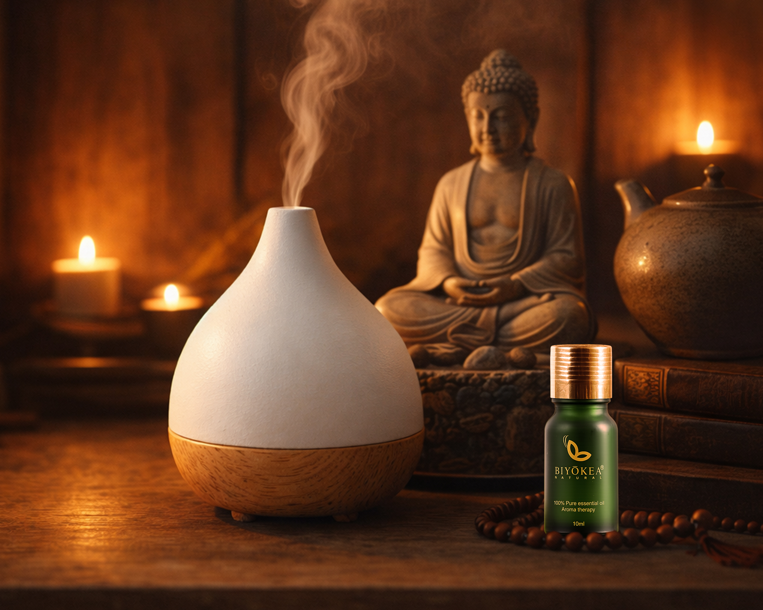 Không gian thờ tự ấm cúng và thanh tịnh cùng tinh dầu thiên nhiên.