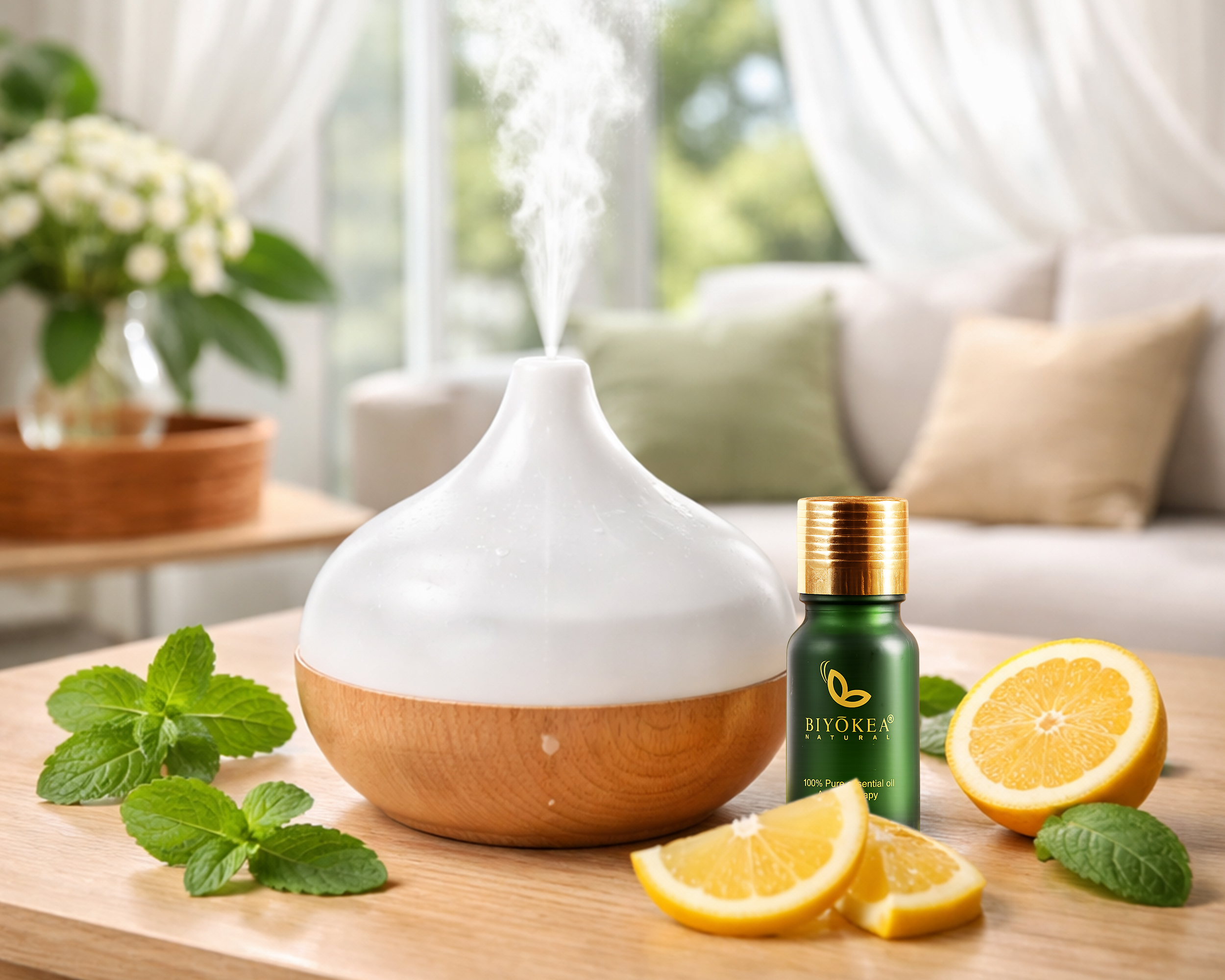 Sử dụng tinh dầu thiên nhiên làm nguyên liệu xông phòng tạo không gian mát mẻ, thư giãn giữa mùa hè.