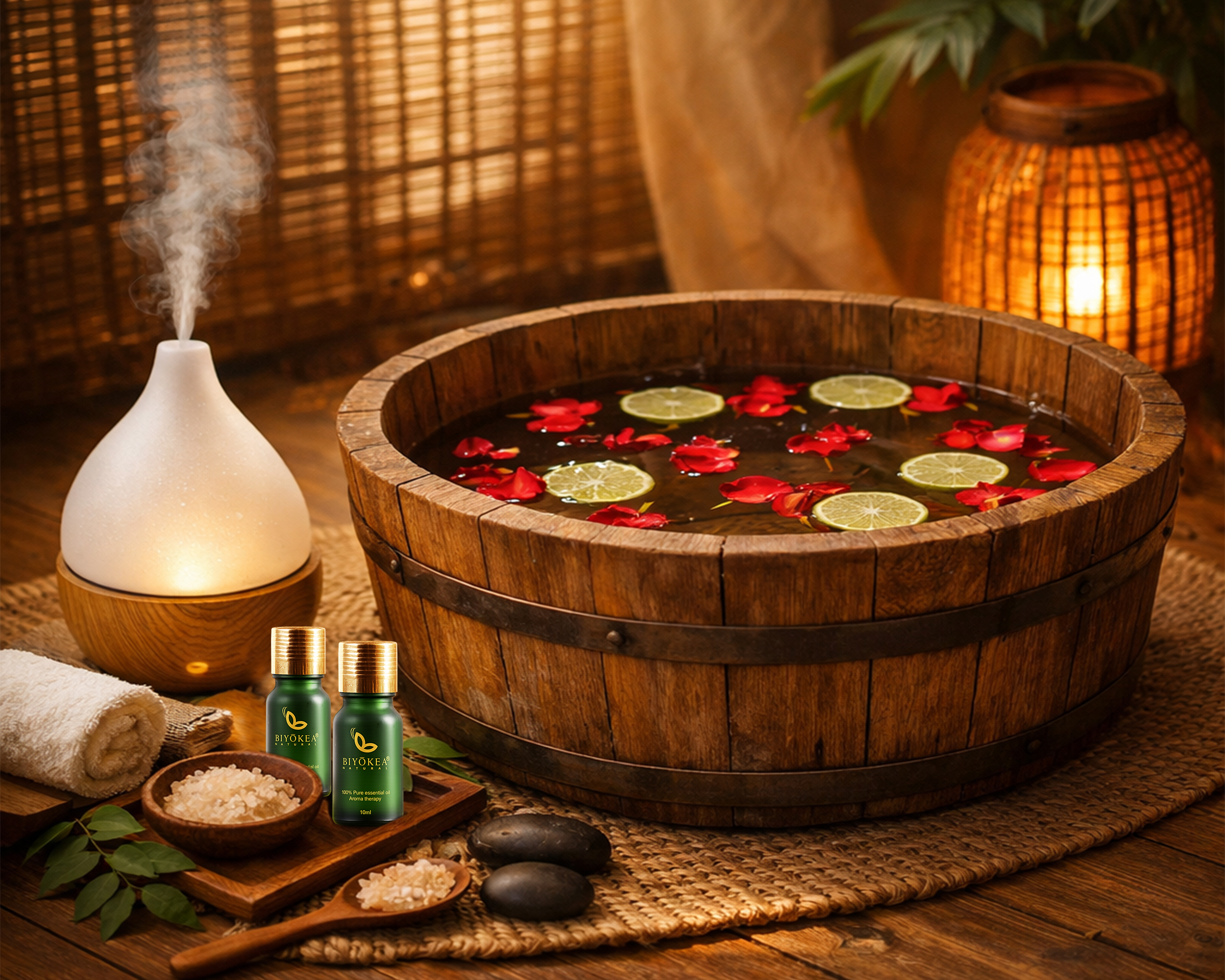 Tinh dầu thiên nhiên mang lại hơi ấm và sự an lành như tại các không gian Spa cao cấp