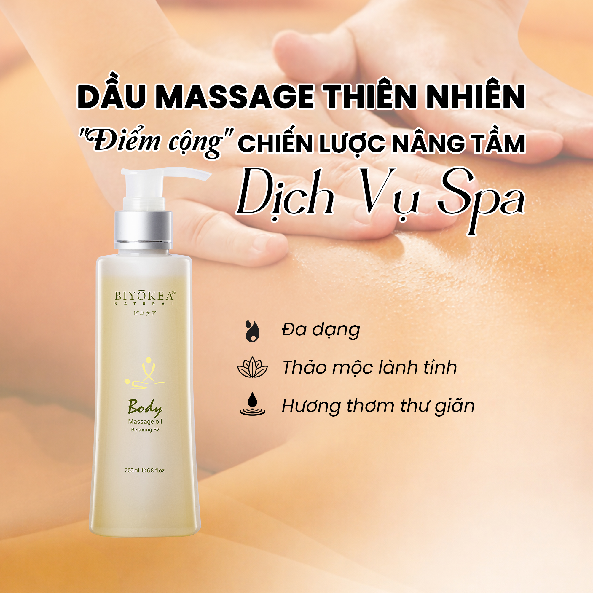 Ấn tượng hơn khi sử dụng dầu massage thiên nhiên trong liệu trình massage của Spa
