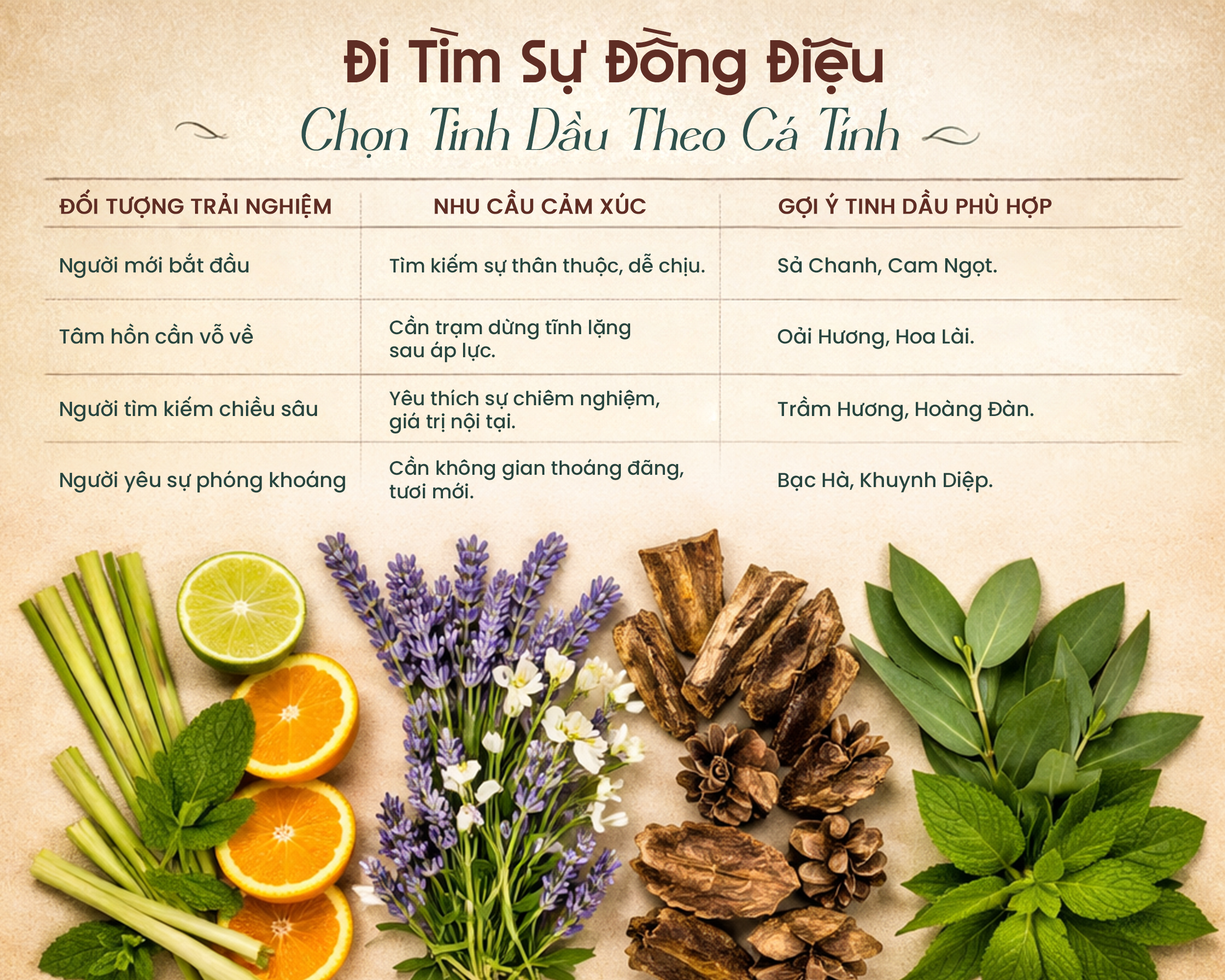 Lựa chọn tinh dầu xông phòng thiên nhiên đồng điệu với từng cá tính và nhu cầu cảm xúc.