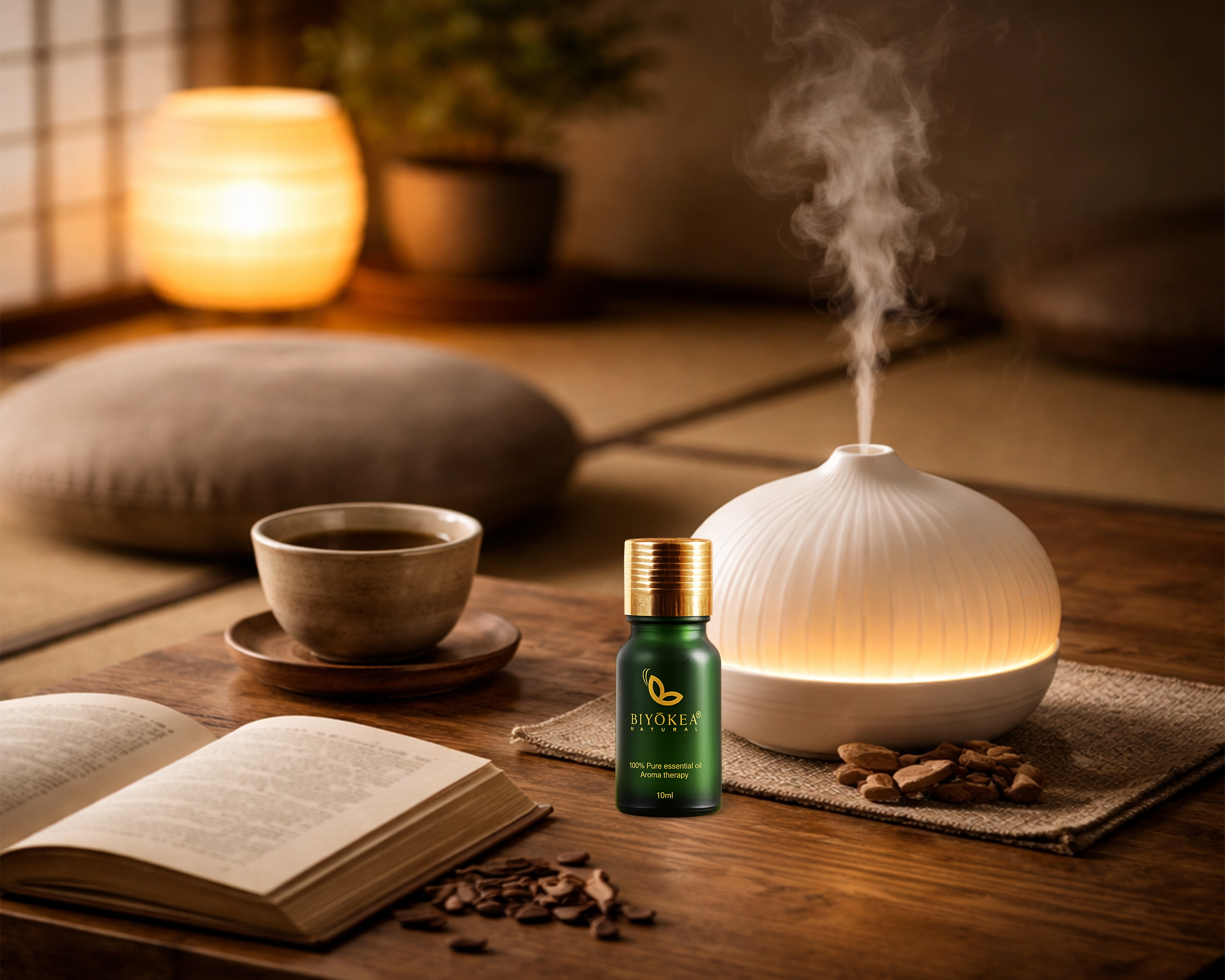 Xông tinh dầu Trầm Hương nuôi dưỡng không gian tĩnh tại và hỗ trợ thư giãn tâm trí.