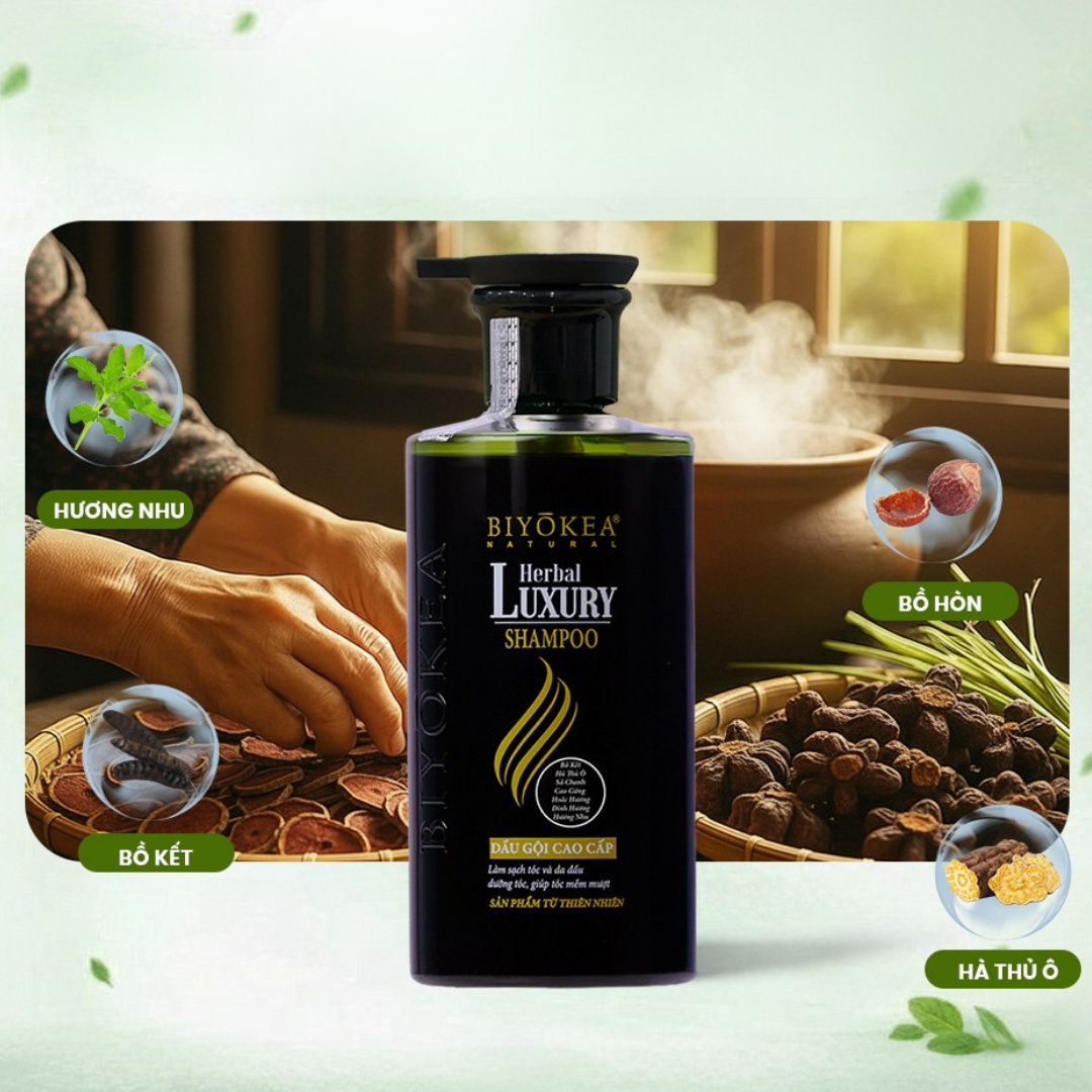 Làm sạch da đầu với mỹ phẩm thiên nhiên - Dầu gội thảo mộc Herbal Luxury