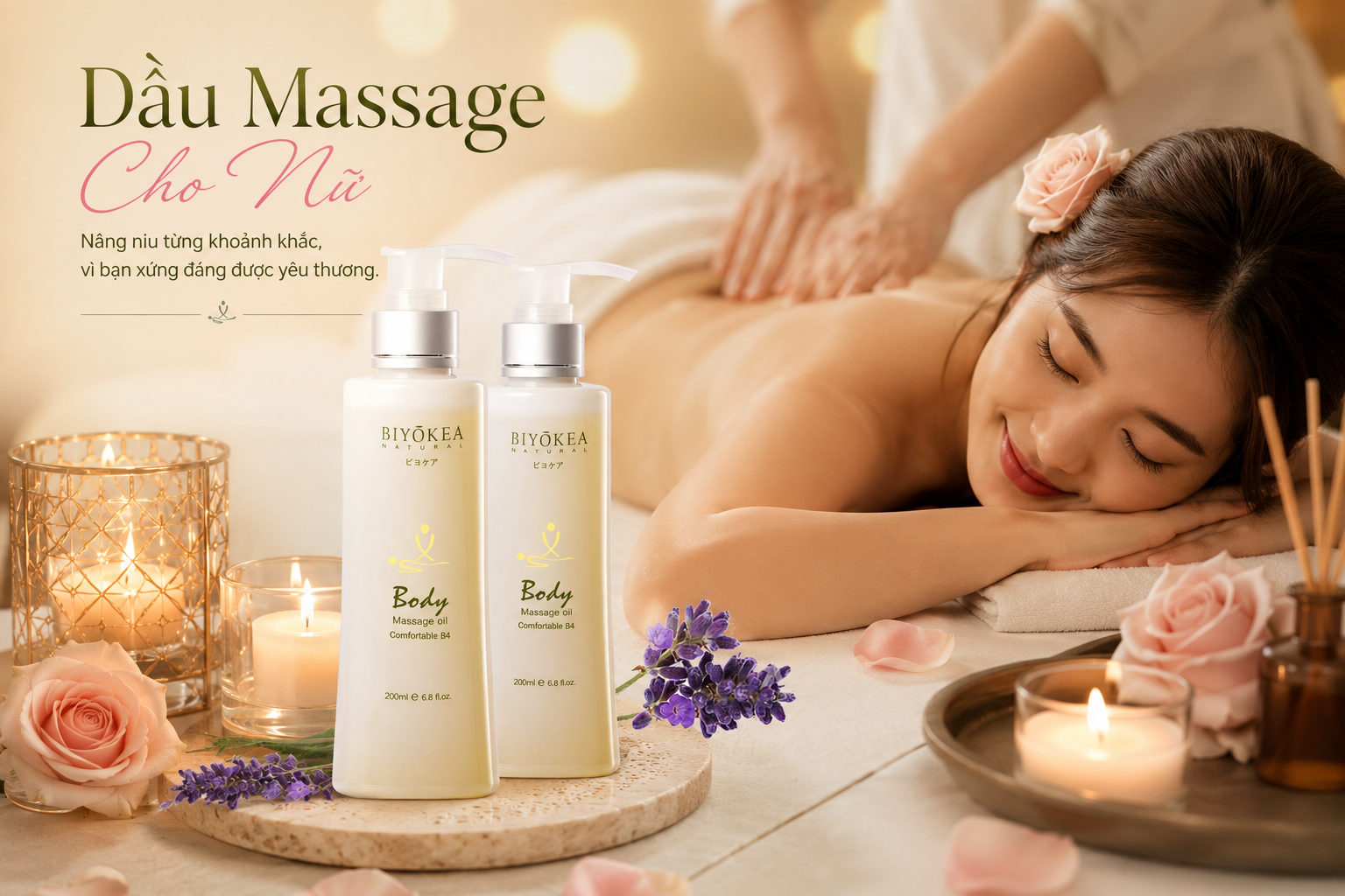 Dầu massage body Biyòkea dành cho nữ