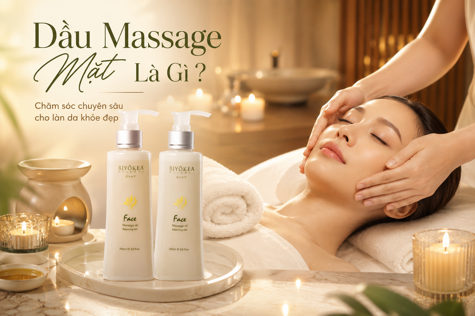 Dầu massage mặt Biyokea dùng trong chăm sóc da